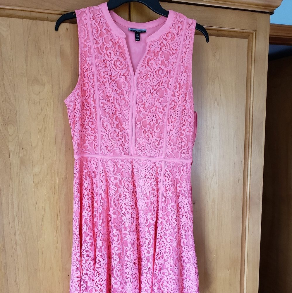Pink/coral dress.